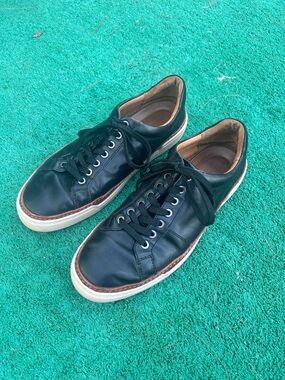 Allen Edmonds Men's Black Leather Low-Top Sneakers